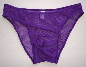 N6320 HOT MEN BIKINI BRIEF MESH NET C-THRU purple