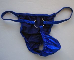 K323 MEN RIO BACK BIKINI CONTOURED POUCH Metallic Royal blue
