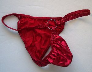 K323 MEN RIO BACK BIKINI CONTOURED POUCH Metallic Red