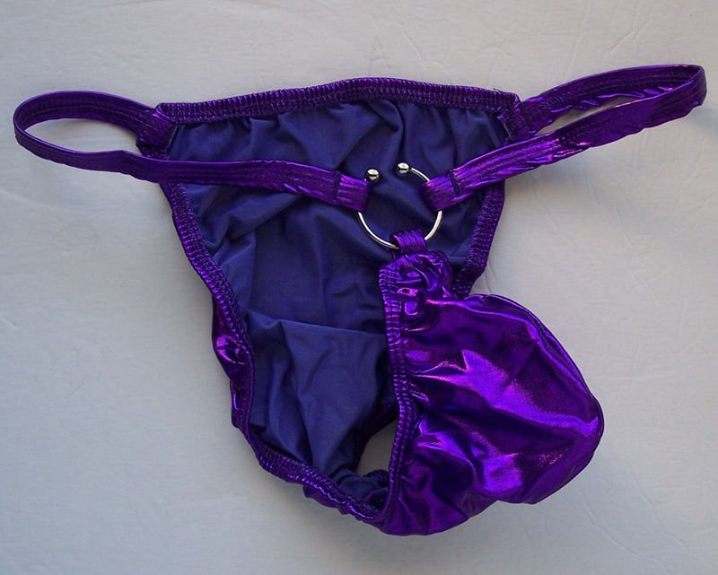 K323 MEN RIO BACK BIKINI CONTOURED POUCH Metallic Puprle