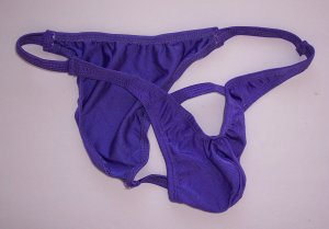 K443 MEN STRING BIKINI CONTOURED HOLE POUCH RIO BACK purple