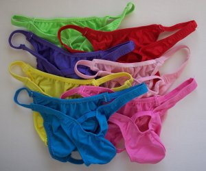K443 MEN STRING BIKINI CONTOURED HOLE POUCH RIO BACK 7-pair-lot