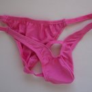 K443 MEN STRING BIKINI CONTOURED HOLE POUCH RIO BACK rose