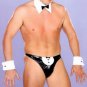 RF976 Hot Sexy Mens Waiter 4 Pcs Set Fancy Dress PVC Vinyl
