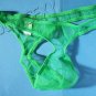 H1550 HOT MEN C-thru Thong Sheer Micro Pouch Green