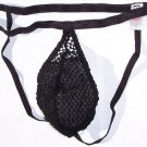 H1563 HOT MENs Jock Straps Fishnet C-thru Pouch Black