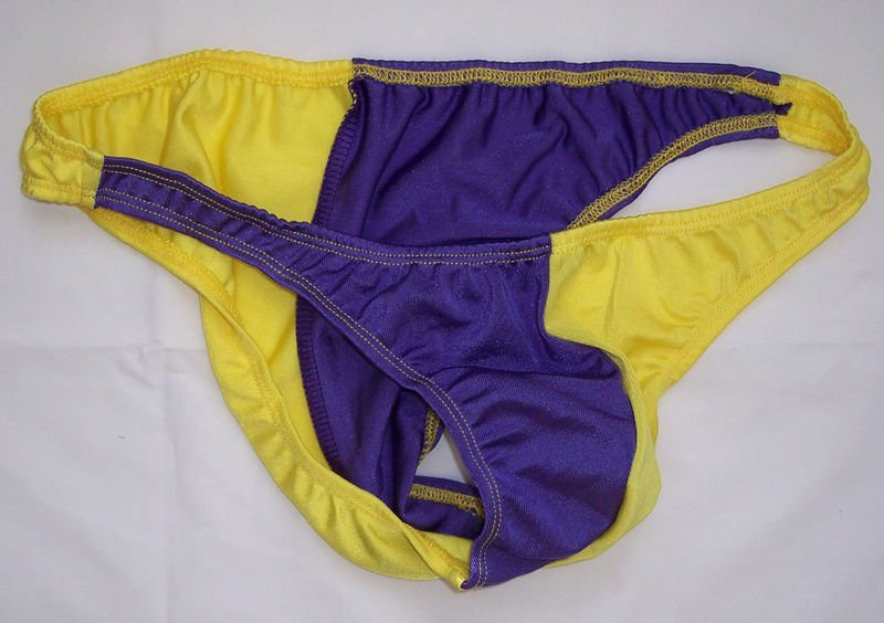K318B HOT SEXT MEN RIO BACK SWIM BIKINI SKIMPY POUCH purple/yellow
