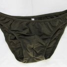 K1571B Hot Mens Sexy Bikinis Soft Smooth Silky Tricot Knit L olive