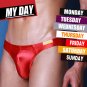 G308 Hot Mens Sexy Bikini Low Rise Silky Satin Tricot Knit Weekday L 7pcs