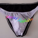 K318B HOT SEXT MEN RIO BACK SWIM BIKINI SKIMPY POUCH White+Black