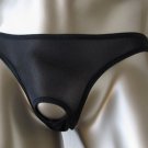 K425B Hot Mens Thong Sheer Front Hole Erotic Wear Black