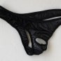 K425B Hot Mens Thong Sheer Front Hole Erotic Wear Black