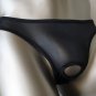 K425B Hot Mens Thong Sheer Front Hole Erotic Wear Black