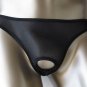 K425B Hot Mens Thong Sheer Front Hole Erotic Wear Black