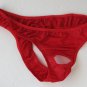 K425B Hot Mens Thong Sheer Front Hole Erotic Wear red