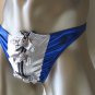 R462 Mens Sexy Metallic Thong Zipper Buckle Silver blue