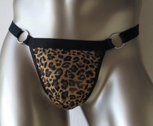 RC406 Hot Sexy Men String Pouch Mesh  Thong Leopard Print