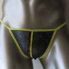 K131 Mens Sexy Bikini C-thru Mesh Sparkle Metallic Color Trims Black