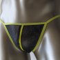 K131 Mens Sexy Bikini C-thru Mesh Sparkle Metallic Color Trims Black