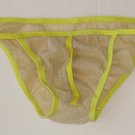 K131 Mens Sexy Bikini C-thru Mesh Sparkle Metallic Color Trims Nude