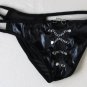 K410 Hot Mens String Thong Sheer Vinyl Chains black