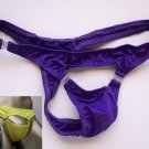 K337 HOT SEXY MEN THONG FRONT OPEN w/ CLIPS purple