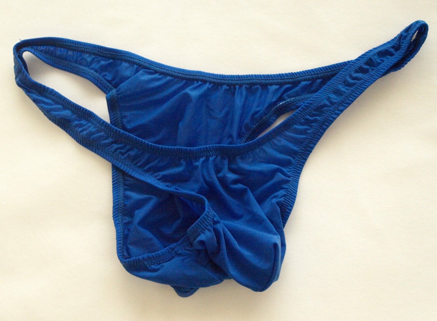 K419 Mens Sexy MINI Tanga Bikini Soft Smooth Silky Tricot Knit Royal Blue