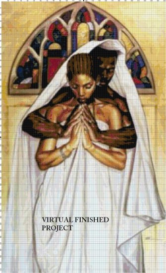 Praying Together Cross Stitch Pat African American ETP