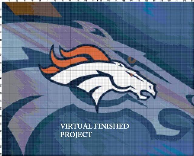 Denver Broncos 1 Cross Stitch Pattern Football ETP