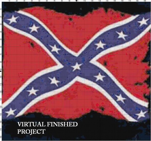 Rebel Flag Cross Stitch Pattern Symbol Of States Rights ETP