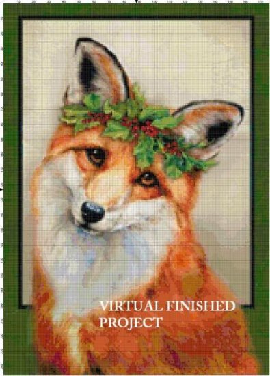 Christmas Fox Cross Stitch Pattern Dogs ETP