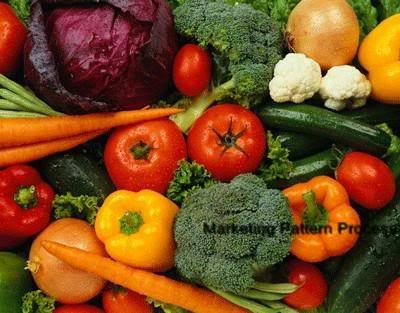 Vegetable Bin Cross Stitch Pattern Food Broccoli Peppers Carrots ETP