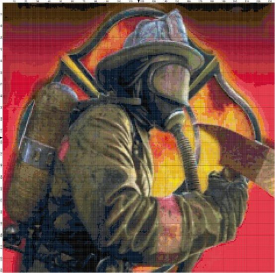 Firefighter Cross Stitch Pattern Hero ETP
