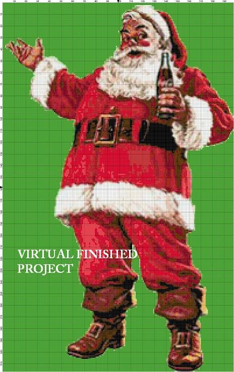 Santa With Coke Cross Stitch Pattern Coca Cola ETP