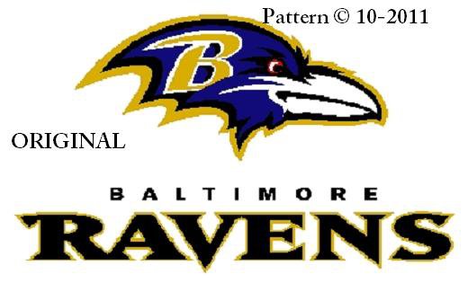 Baltimore Ravens #3 Cross Stitch Pattern NFL Football ~ETP~