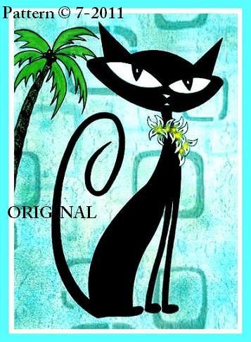 Atomic 50's Cat Cross Stitch Pattern Retro ~ETP~