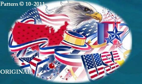 America USA Patriotic Cross Stitch Pattern ETP 