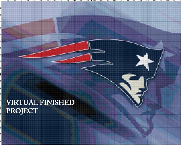 New England Patriots 2 Cross Stitch Pattern NFL Football ETP