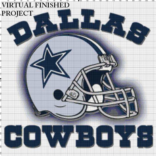 Dallas Cowboys Helmet 1 Cross Stitch Pattern NFL Football