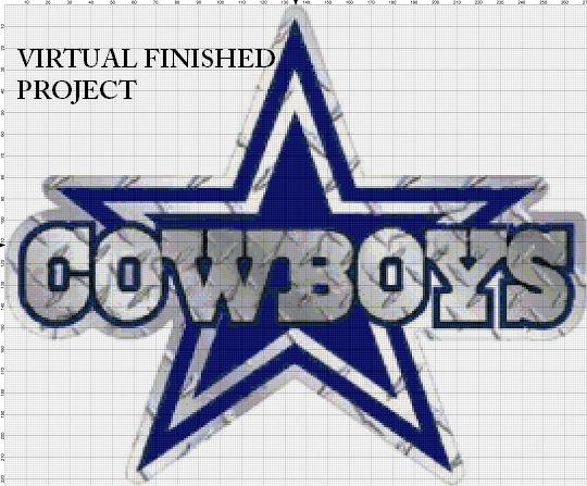 Dallas Cowboys Logo Cross Stitch Pattern NFL Football