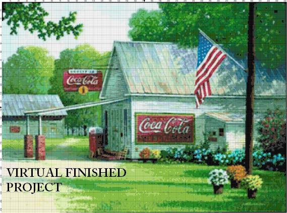 Coca Cola Country Store Cross Stitch Pattern Etp