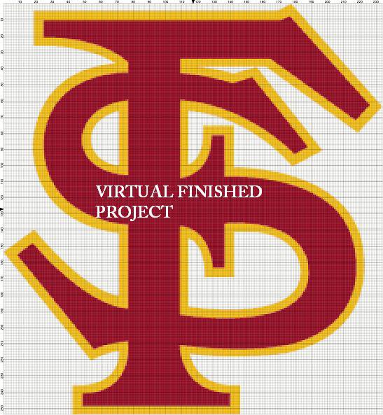 Florida State Seminoles 2 Cross Stitch Pattern Football ETP