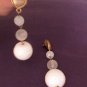 White Ball  Dangle Earrings