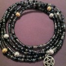 Witches Brew Wrap Bracelet/Necklace with Pentacle Pentagram