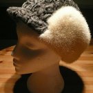The white mink sides and the grey karakul crown hunting hat