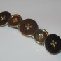 BRIGHT GOLDEN BUTTON BARRETTE