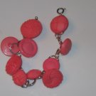 CORAL LINKED BUTTON BRACELET