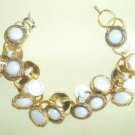 WHITE GOLD CHARM BUTTON BRACELET