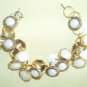 WHITE GOLD CHARM BUTTON BRACELET