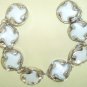 WHITE AND SILVER BUTTON BRACELET